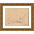 thumbnail image 1 of Józef Simmler 24x19 Gold Ornate Framed and Double Matted Museum Art Print Titled - Mountain Landscape (1856), 1 of 4