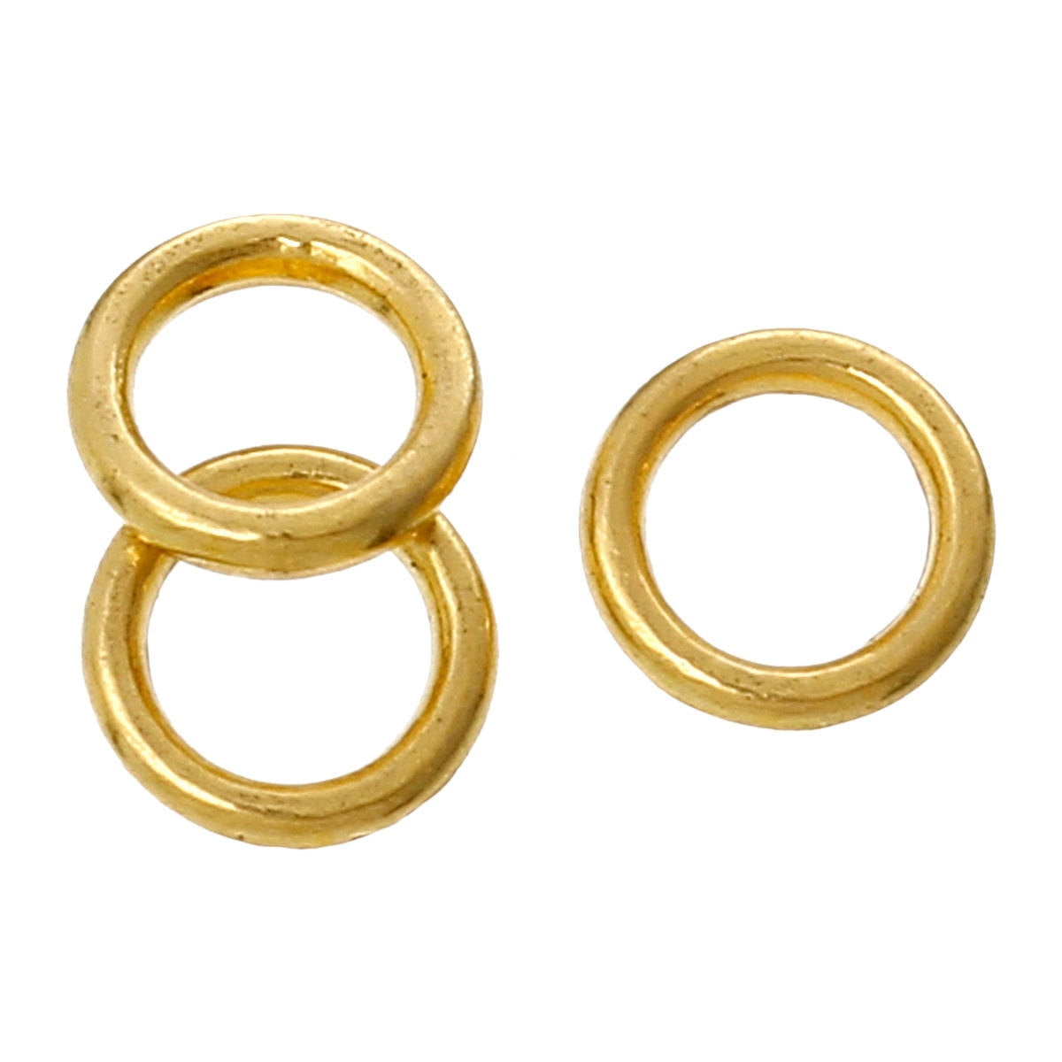 J107A - 1000 pcs Gold Plated Soldered Closed Jump Rings - 6mm - 18 Gauge (1.2mm Thick)