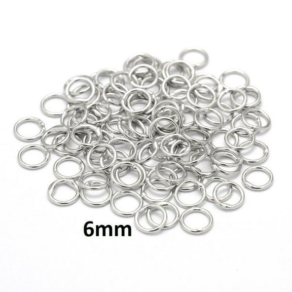 J158 - 100 pcs Silver Tone Soldered Closed Jump Rings - 6mm - 20 Gauge (0.8mm Thick)