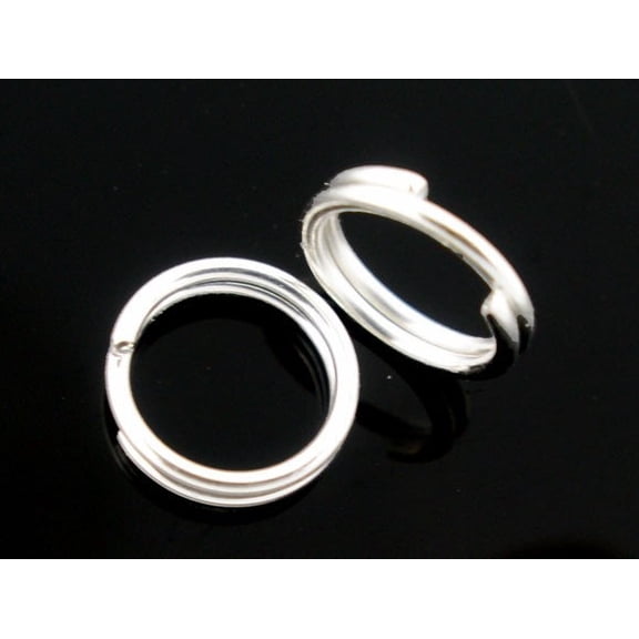 J164 - 400 pcs Double Rings - Silver Plated Split Jump Rings - 8mm - 21 Gauge