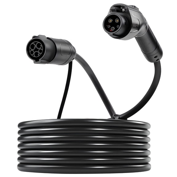 J1772 EV Extension Cable 40ft 32Amp, Waterproof Level 1/Level 2 Charger Extension Cord for Electric Vehicles, 240V Car Charging Cable with Bag