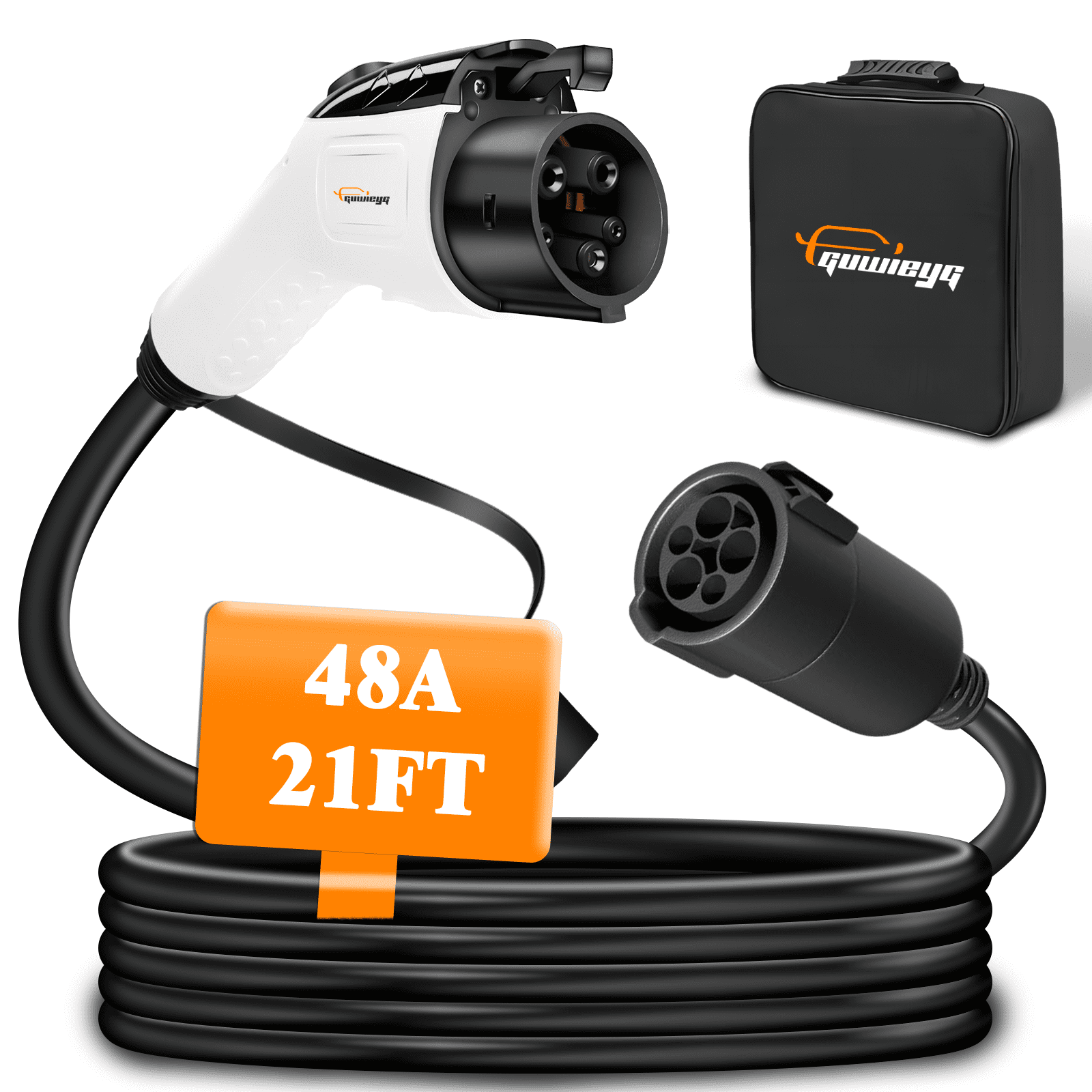J1772 Extension Cable, 21ft 240V 48A EV Charger Extension Cord Compatible with SAE J1772 Chargers for Home and Outdoor Electric Car Charging