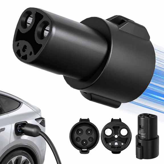 J1772 Compatible with Tesla Model Adapter, Safety Certified EV Charging Connector, 80A 250V High Speed Charging Conversion Plug, IP65 Waterproof & Installation Charger Accessory