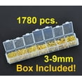 thumbnail image 1 of J179 - Box with Assortment of 1780pcs Gold Plated Open Jump Rings- 3mm to 9mm, 1 of 4