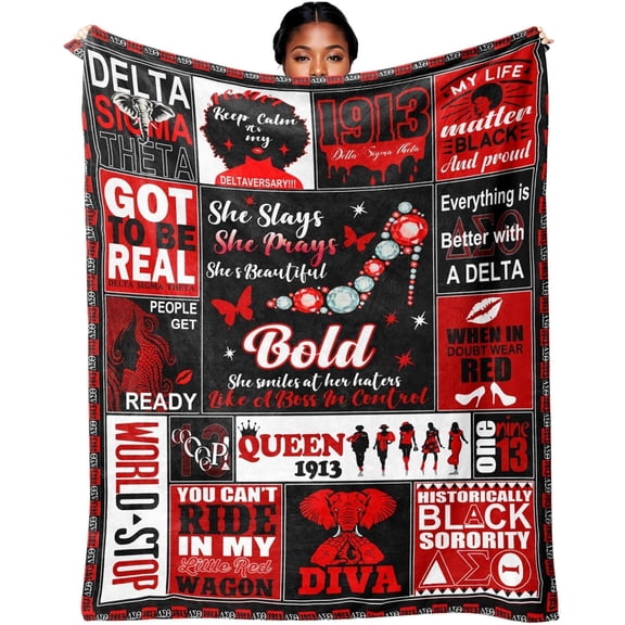 J1913 Elephant Sorority Blanket DST Throw for African American Sorority Women for Sorority Sisters (50''x60'')