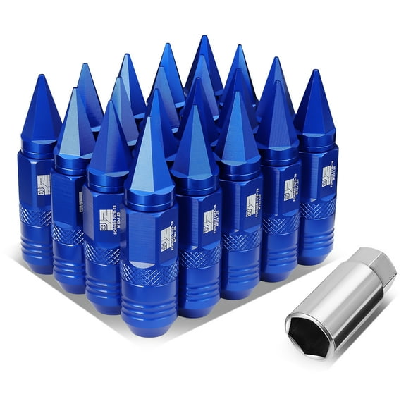 J2 Engineering 20Pcs Blue M12 x 1.5 Lug Nuts Open End Aluminum Replacement with Drive Extension Adapter J2-LN-T7-029-15-BL