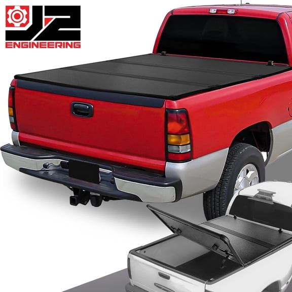 J2 Engineering Hard Solid Tri-Fold Tonneau Cover for 07-14 Silverado/Sierra w/ 6.5ft Short Bed