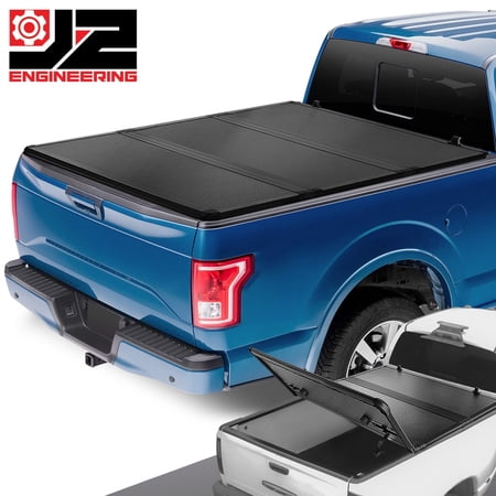 J2 Engineering Hard Solid Tri-Fold Tonneau Cover for 15-20 Ford F150 Pickup w/ 5.5ft Short Bed