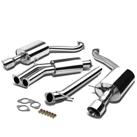 J2 Stainless For 03-08 Audi A4 Typ 8E/8H B7 Cat-Back Exhaust Muffler 4" Dual Rolled Tip