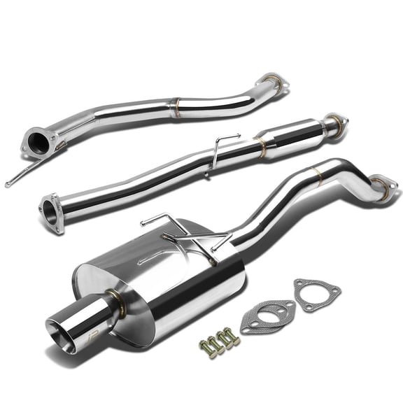 J2 Engineering J2-CBE-OS-053 J2 Engineering 3.5" Muffler Tip Exhaust Catback System For 1992 to 2000 Honda Civic 2 / 4DR EJ EM 93 94 95 96 97 98 99
