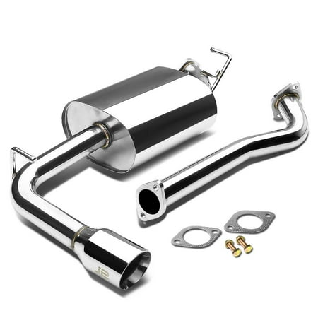 J2 Engineering J2-CBE-OS-059 J2 Engineering CBE -OS -059 Stainless Steel 3.5" Rolled Muffler Tip Catback Exhaust System For 2003 to 2008 Matrix / Vibe E130 1.8