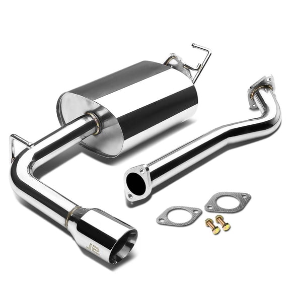 J2 Engineering J2-CBE-OS-059 J2 Engineering CBE -OS -059 Stainless Steel 3.5" Rolled Muffler Tip Catback Exhaust System For 2003 to 2008 Matrix / Vibe E130 1.8