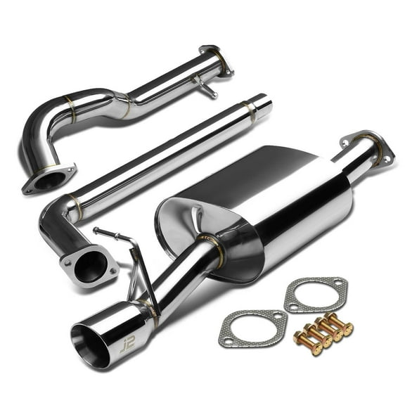 J2 Engineering J2-CBE-OS-062 J2 Engineering 3.5" Rolled Muffler Tip Exhaust Catback System For 2006 to 2010 Volkswagen New Beetle 2.5 07 08 09