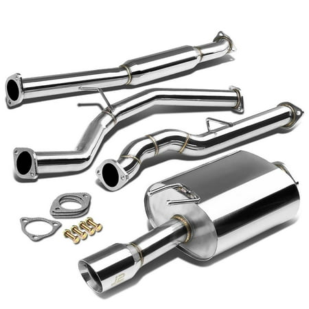 J2 Engineering J2-CBE-OS-064 Stainless Steel 3.5" Rolled Muffler Tip Catback Exhaust System for 2012 to 2016 Honda Civic Coupe