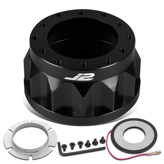 J2 Engineering J2-HUB-OH106-BK J2 For 1990 to 1996 Honda Accord Prelude 2" Black Billet Aluminum Gear Steering Wheel 6-Bolt Hub Adapter 91 92 93 94 95