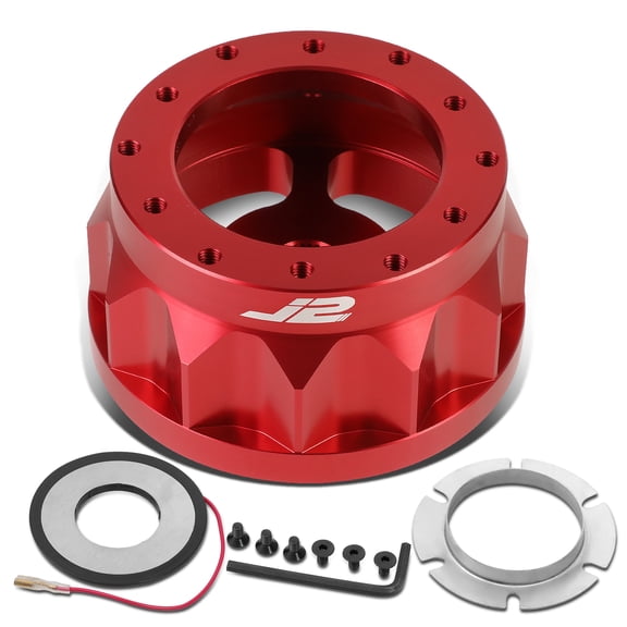 J2 Engineering J2-HUB-OH124-RD J2 For 1992 to 2001 Honda Civic Del Sol Acura Integra 2" Red Billet Aluminum Gear Steering Wheel 6-Bolt Hub Adapter 93 94 95 96