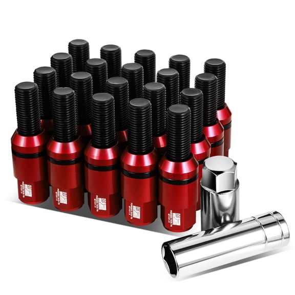 J2 Engineering J2-LN-T7-041CS-RD For 1992-2022 BMW Closed End Lug Bolt Nuts M14 x 1.5 Red