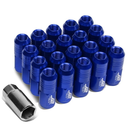 J2 Engineering LN-T7-007-15-BL J2 Engineering 7075 -T6 Forged Aluminum M12X1.5 20Pcs 50mm Height Close -End Lug Nut Set w / Socket Adapter (Blue)