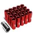 thumbnail image 1 of J2 Engineering LN-T7-009-15-RD J2 Engineering 7075 -T6 Forged Aluminum M12X1.5 20Pcs 60mm Height Open -End Lug Nut Sets w / Socket Adapter (Red), 1 of 6