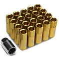 thumbnail image 1 of J2 Engineering LN-T7-010-15-GD J2 Engineering 7075 -T6 Forged Aluminum M12X1.5 16Pcs 60mm Height Open -End Lug Nut Set w / 4Pcs Lock+Key (Gold), 1 of 6