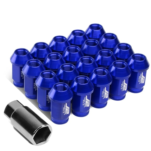 J2 Engineering LN-T7-023-125-BL J2 Engineering 7075 -T6 Forged Aluminum M12 x 1.25 20Pcs 40mm Height Open -End Lug Nut Sets w / Socket Adapter Blue
