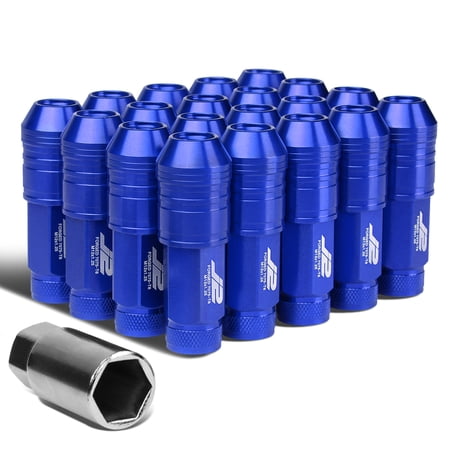 J2 Engineering LN-T7-025-125-BL J2 Engineering 7075 -T6 Forged Aluminum M12 X 1.25 20Pcs 70mm Open -End Lug Nut w/ Socket Adapter Key ( Blue )