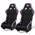 thumbnail image 1 of J2 Engineering Universal Bucket Racing Seats, Black/Purple, Pair, Automotive Seats, 1 of 5