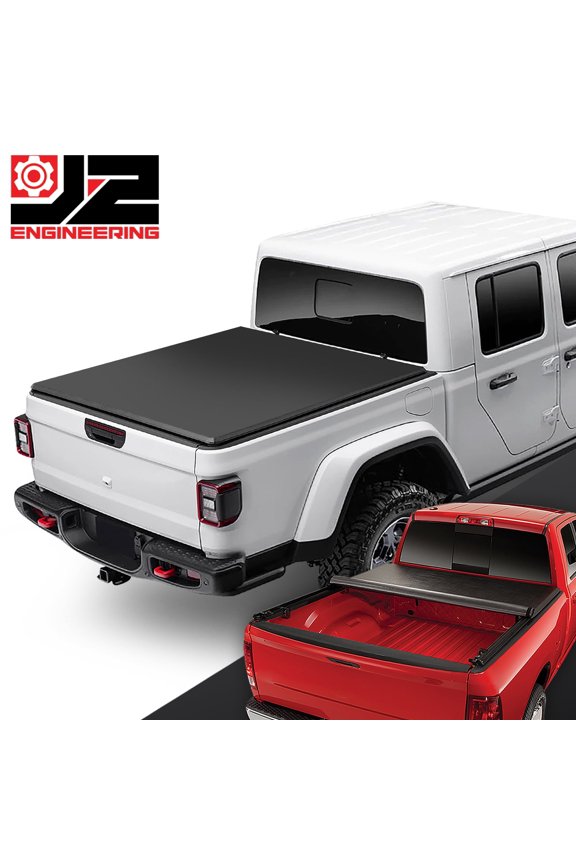 Vinyl Soft Top Roll-up Tonneau Cover+Clamp for 20-23 Jeep Gladiator JT 5.5ft Bed