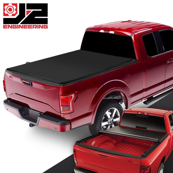 J2 Engineering Vinyl Soft Top Roll-up Tonneau Cover for 15-20 Ford F150 Pickup 6.5ft Short Bed