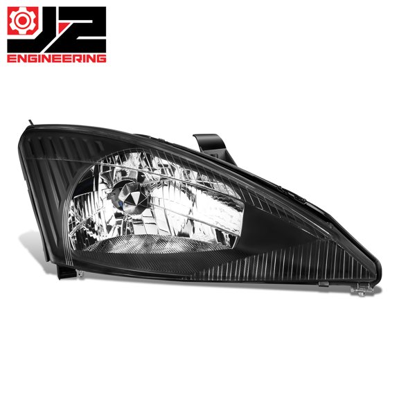 J2 Engineering for 03-04 Ford Focus Passenger Side OE Style Black Housing Headlight Replacement