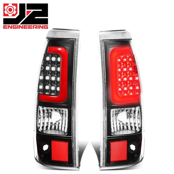 J2 Engineering for 03-07 Silverado Sierra Red 3D LED Black/Clear Tail Brake Lights Replacement