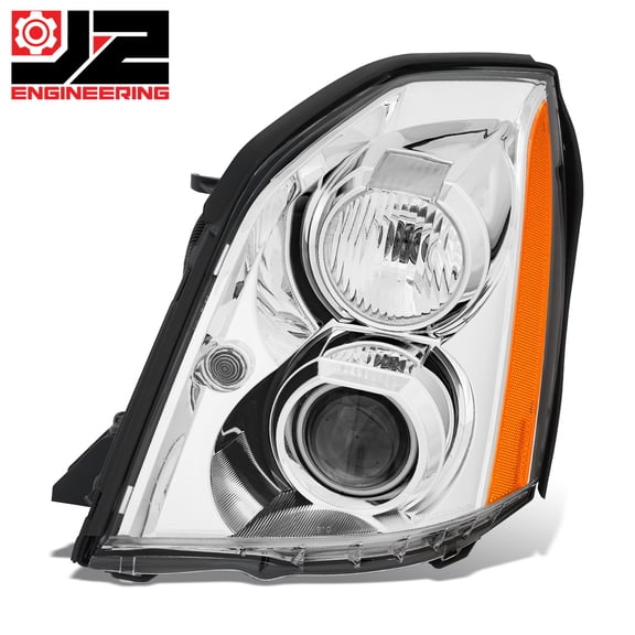 J2 Engineering for 06-11 Cadillac DTS Driver Left Chrome/Amber Projector Headlight OE Style