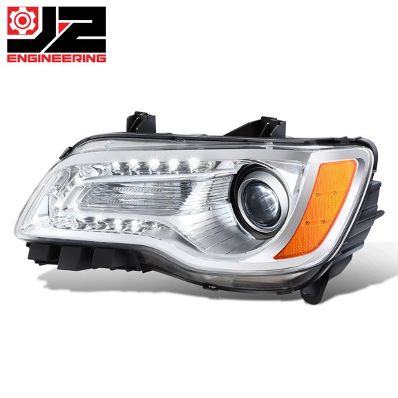 J2 Engineering for 11-14 Chrysler 300 Left Side LED DRL Projector Headlight Lamp Replacement