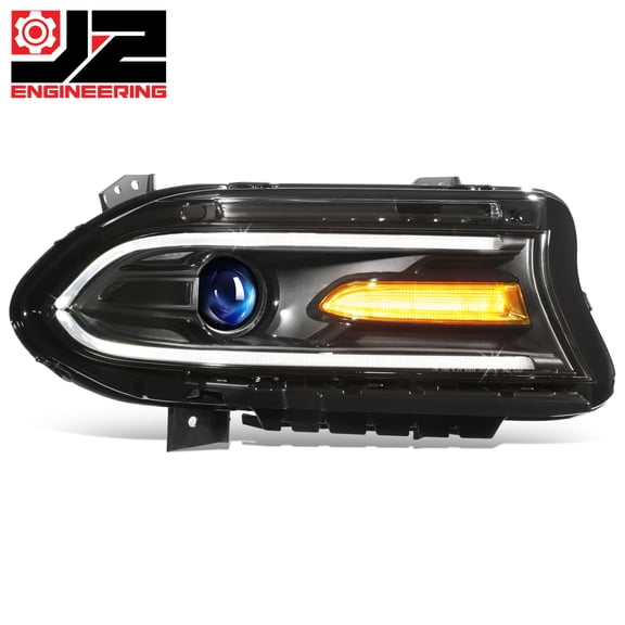 J2 Engineering for 15-22 Dodge Charger Right Side LED DRL HID Projector Headlight Replacement