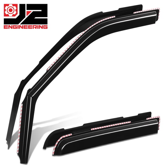 J2 Engineering for 15-22 Ford F-150 Super Crew In-Channel Window Visors Sun Rain Deflector 4Pcs