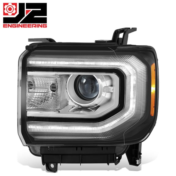 J2 Engineering for 16-18 GMC Sierra 1500 LED DRL HID Projector Headlight Lamp Replacement Left