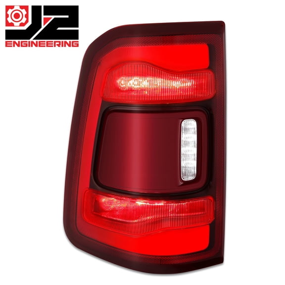 J2 Engineering for 19-24 Ram 1500 Rear Left Side Red/Clear Lens Tail Brake Light Replacement