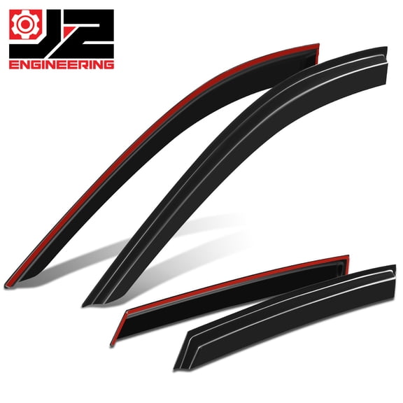 J2 Engineering for 19-25 Acura RDX Tap-On Glossy Black Window Visors Sun Rain Deflector 4Pcs