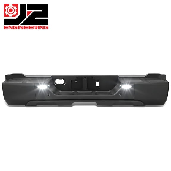 J2 Engineering for 22-26 Toyota Tundra Rear Step Bumper w/Park Sensor Holes Replacement Black