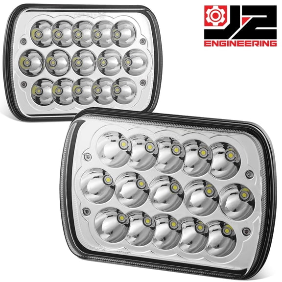 J2 Engineering for 7X6" H6054 Full LED Sealed Beam Headlight for GMC Chevy Dodge Ford Toyota Jeep Peterbilt Freightliner