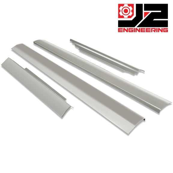 J2 Engineering for 96-18 Chevy Express GMC Savana Primered Silver Slip On Outer Rocker Panels