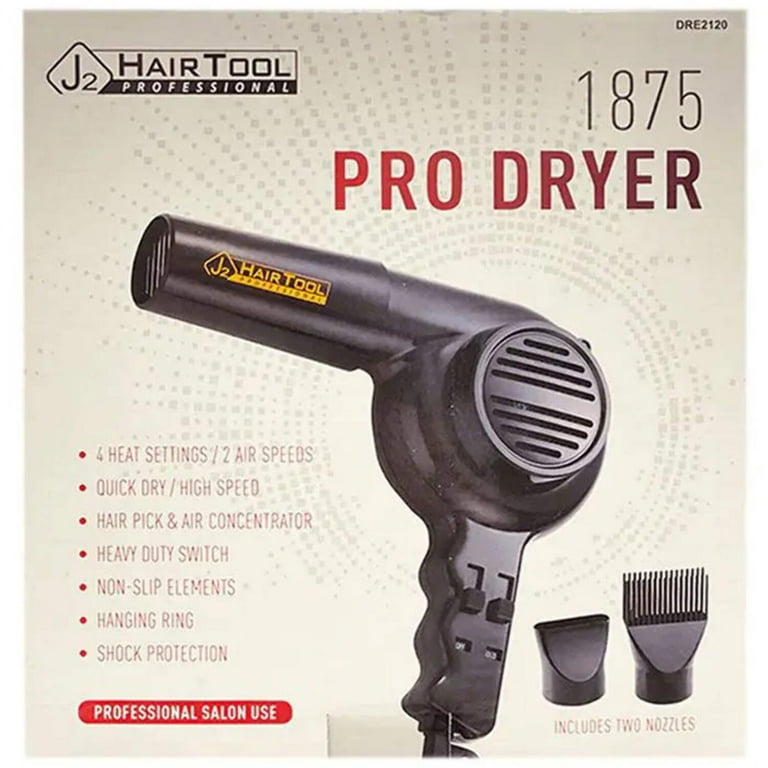 J2 Professional 1875W Pro Hair Dryer for Salon Use with Quick Dry J2 Professional 1875W Pro Hair Dryer for Salon Use with Quick Dry