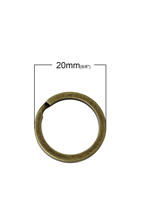 J238 - 100 pcs. Antique Bronze Split Rings Key Rings - 20mm (0.79 inch)
