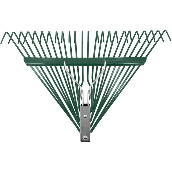 J2424 Leaf Rake with Deluxe Spring, 24-Tine, Rake Head , Green