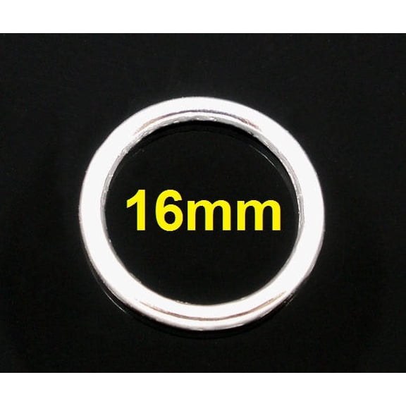J245 - 100 pcs Silver Plated Soldered Closed Jump Rings - 16mm - 12 Gauge (2mm Thick)