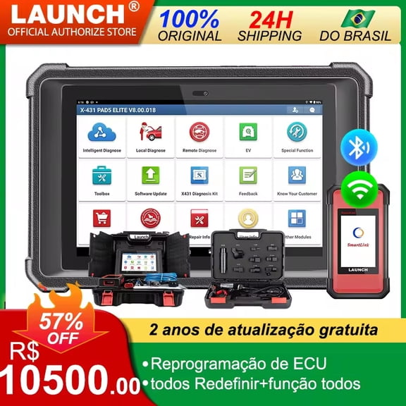 J2534 Remapping Tool LAUNCH X431 Pad5 Online ECU Coding, Topological Diagnostic Scanner Update X431 PAD3/ V+, 50+ Services