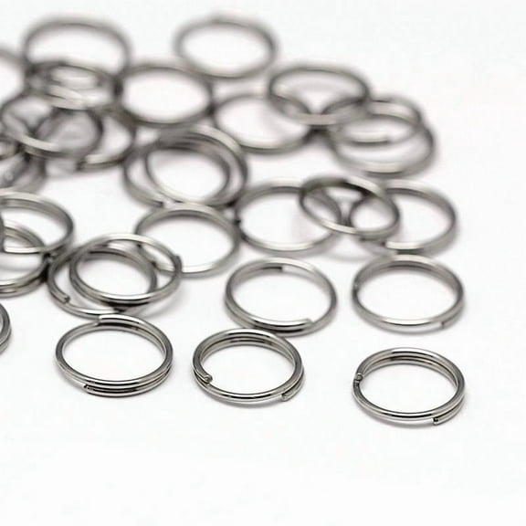 J254A - 100 pcs Double Rings - Stainless Steel Split Jump Rings - 8mm - Hypoallergenic! Tarnish Resistant! Thickness: 0.6mm (22 Gauge)