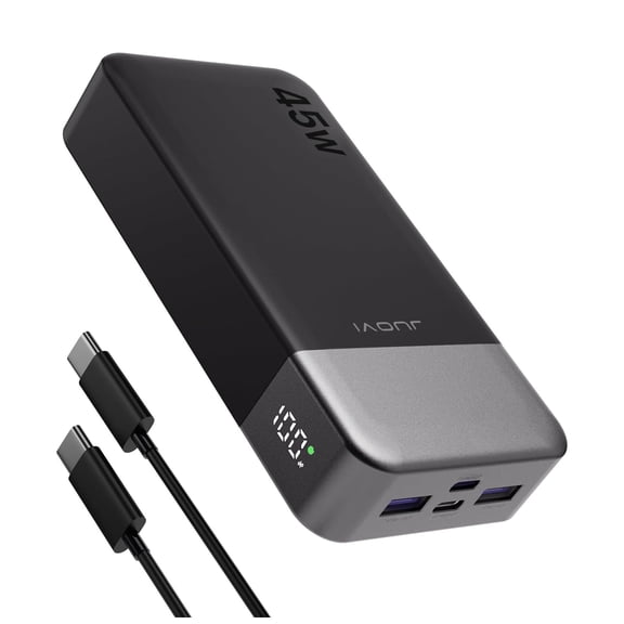 J2621 Power Bank Portable Charger 20000mAh 45W, PD3.0 QC 4.0 Fast Charging Battery Pack with LED Display,2 USB-C,2 USB-A for iPhone 15 16, MacBook