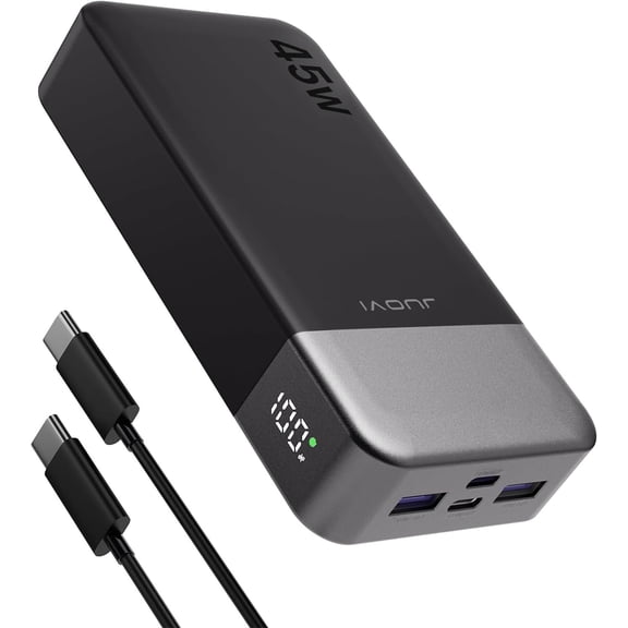 J2621 Power Bank Portable Charger 20000mAh 45W, PD3.0 QC 4.0 Fast Charging Battery Pack with LED Display,2 USB-C,2 USB-A for iPhone 15 16, MacBook