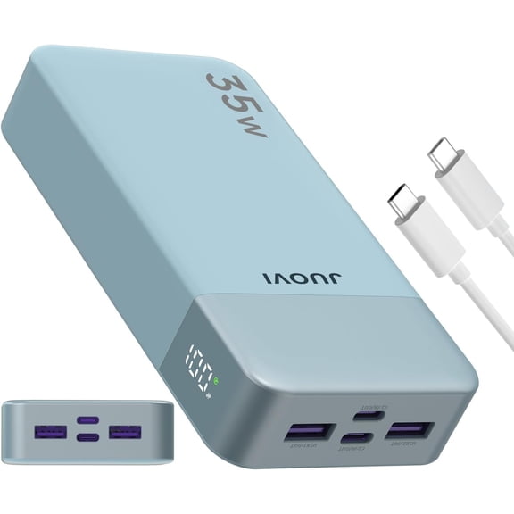 J2651 Portable Charger, 35W 20000mAh USB C in & Out Power Bank, Battery Pack with QC4.0+PD3.0 35W High-Speed Charging for Bluetooth Earbud, Mobile Phone, Tablet (Blue)